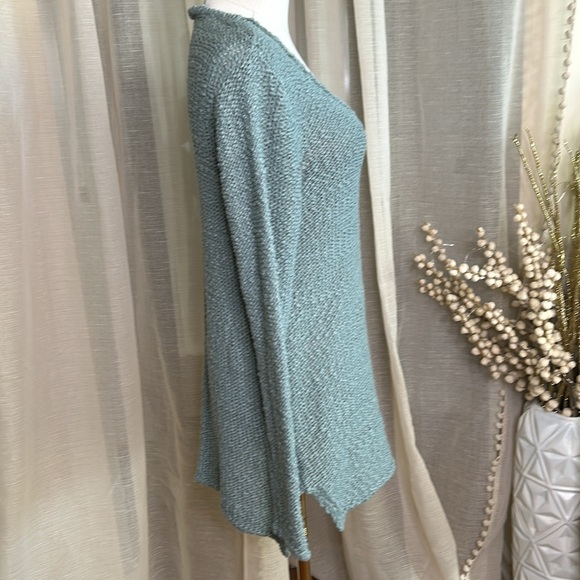 Dynamite Teal Cotton Sz M Tunic V-Neck Sweater - Picture 4 of 5